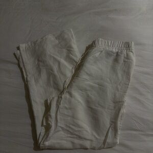 H&M Women's White Drawstring Jogger Pants
